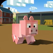 Скачать взломанную Blocky Pig Simulator 3D (Мод много денег) на Андроид