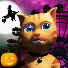Скачать взломанную Halloween Cat Theme Park 3D (Мод все открыто) на Андроид