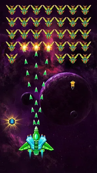 Galaxy Attack: Shooting Game (Гэлэкси Аттак) [МОД: Много монет, Открытые уровни и Мега MOD] Screenshot 1