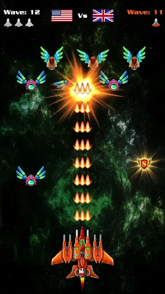 Galaxy Attack: Shooting Game (Гэлэкси Аттак) [МОД: Много монет, Открытые уровни и Мега MOD] Screenshot 2