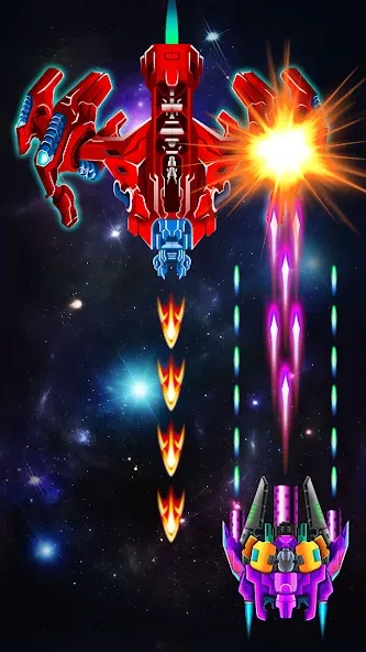Galaxy Attack: Shooting Game (Гэлэкси Аттак) [МОД: Много монет, Открытые уровни и Мега MOD] Screenshot 4