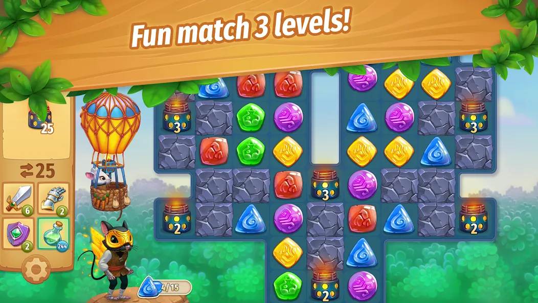 Strongblade: Match 3 Game (Стронгблейд) [МОД: Деньги, Монеты и Меню MOD] Screenshot 2