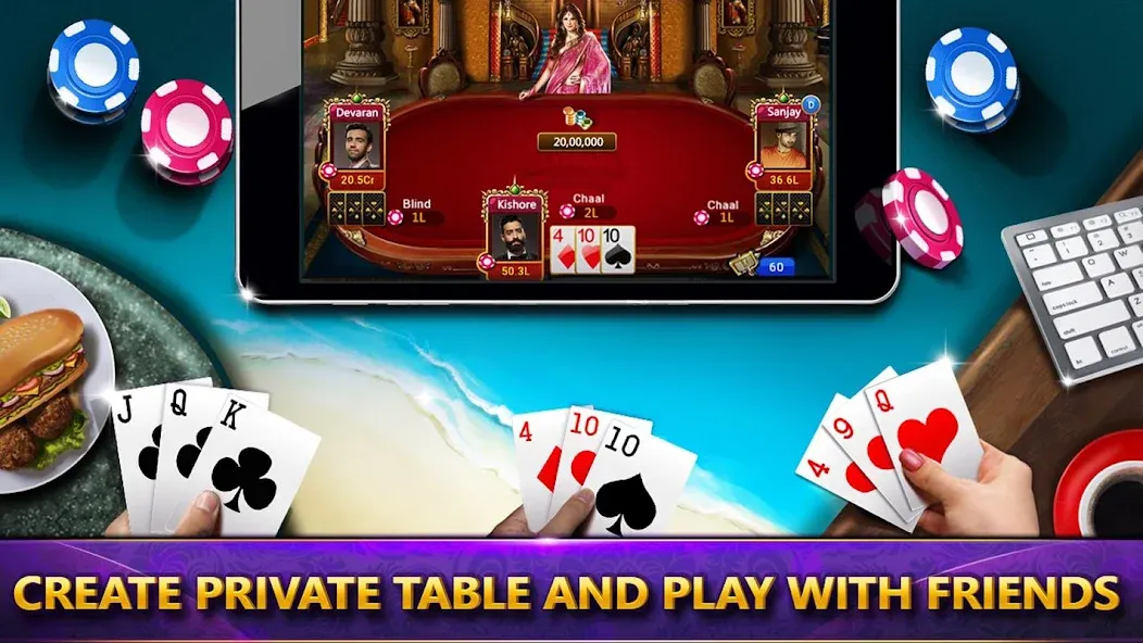 Ultimate Teen Patti (3 Patti) (ЮТП) [МОД: Меню, Бесконечные монеты и Открытые уровни] Screenshot 4