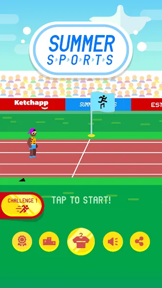 Ketchapp Summer Sports (Кетчапп Летний Спорт) [МОД: Все открыто, Дополнительные деньги и Меню MOD] Screenshot 5