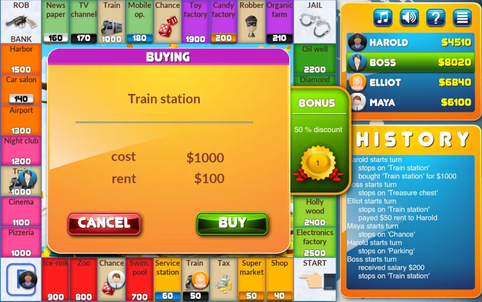 CrazyPoly - Business Dice Game (КрейзиПоли) [МОД: Много денег, Монет и Все открыто] Screenshot 2