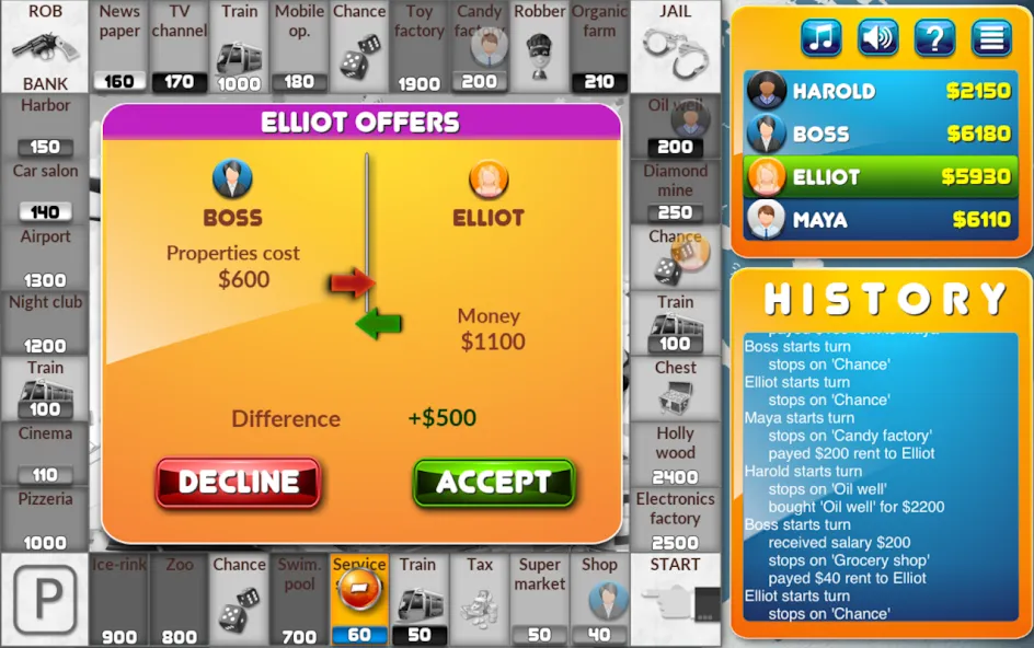 CrazyPoly - Business Dice Game (КрейзиПоли) [МОД: Много денег, Монет и Все открыто] Screenshot 5