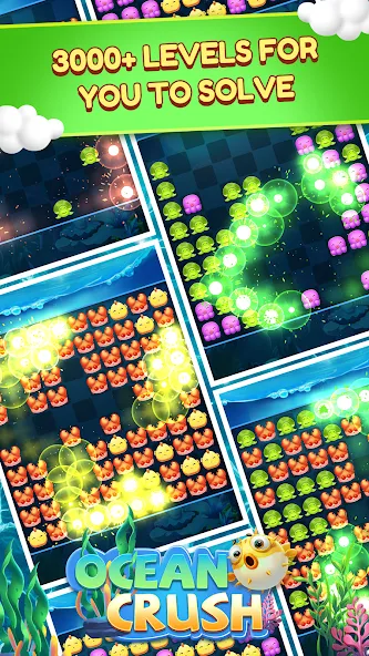Ocean Crush-Matching Games (Оушен Краш) [МОД: Много монет, Открытые уровни и Мега MOD] Screenshot 2