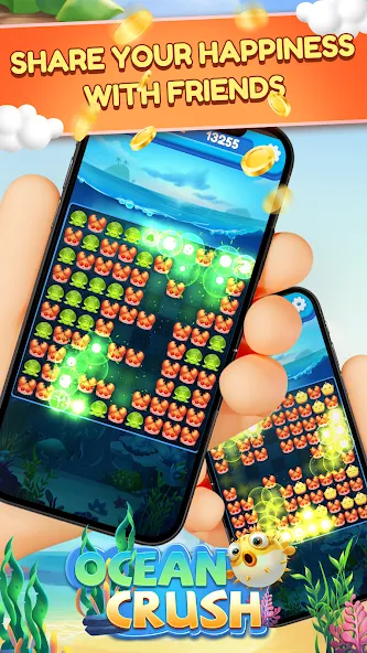 Ocean Crush-Matching Games (Оушен Краш) [МОД: Много монет, Открытые уровни и Мега MOD] Screenshot 4