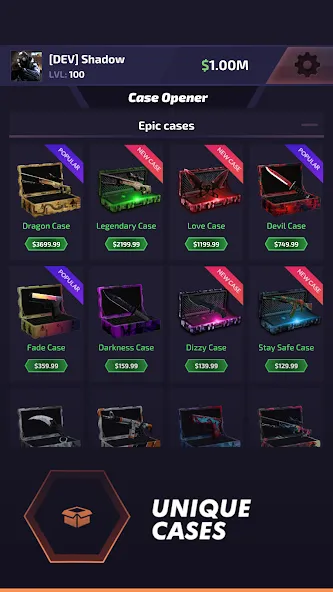 Case Battle: Skins Simulator (Кейс Батл) [МОД: Много монет, Открытые уровни и Мега MOD] Screenshot 1