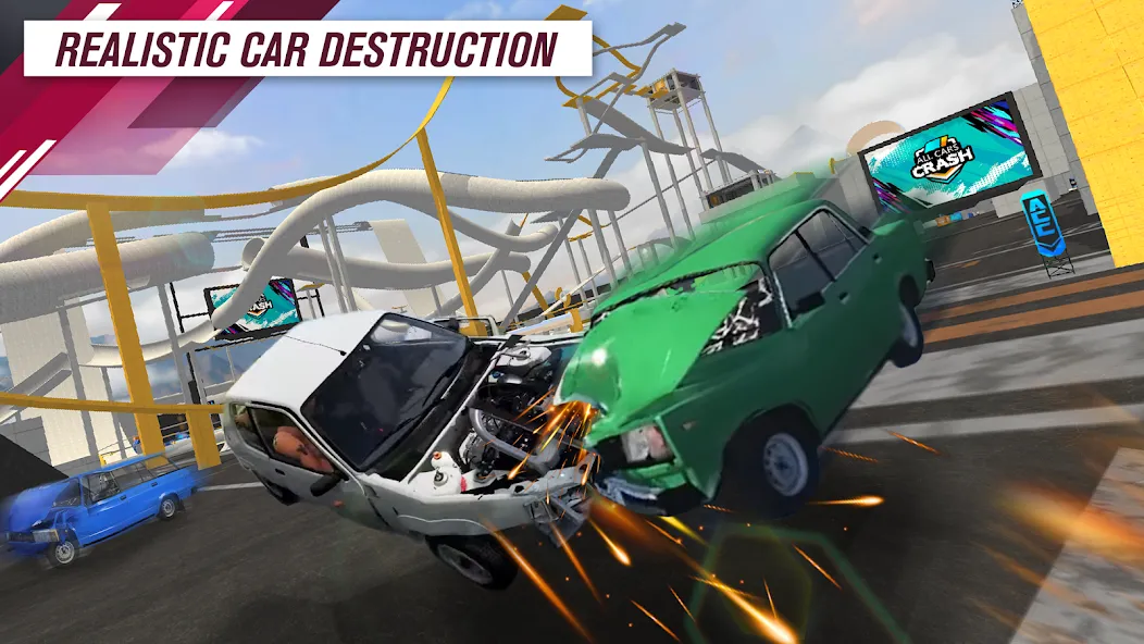 All Cars Crash (Олл Карс Краш) [МОД: Все открыто, Дополнительные деньги и Меню MOD] Screenshot 2