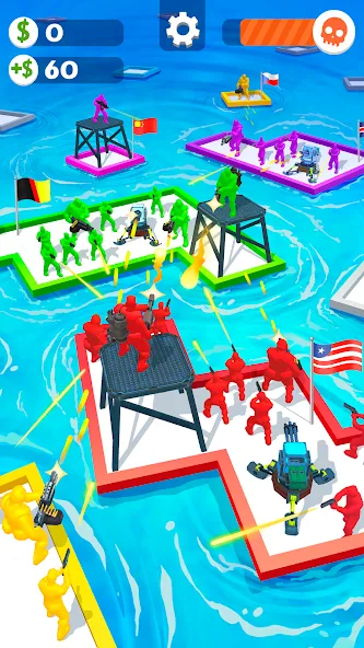 War of Rafts: Crazy Sea Battle (Война плотов) [МОД: Бесконечные деньги, Монеты и Мега MOD] Screenshot 1