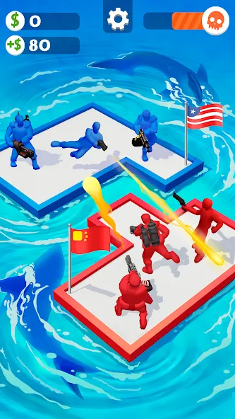 War of Rafts: Crazy Sea Battle (Война плотов) [МОД: Бесконечные деньги, Монеты и Мега MOD] Screenshot 2