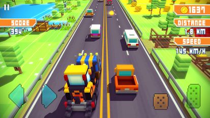 Скачать взломанную Blocky Highway: Traffic Racing (Мод все открыто) на Андроид