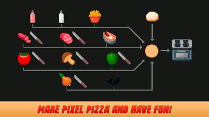 Скачать взломанную Pixel Pizzeria Cooking Chef (Мод много денег) на Андроид