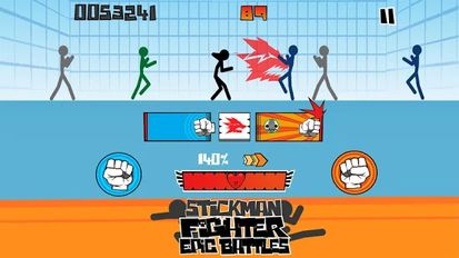 Скачать взломанную Stickman fighter : Epic battle (Мод все открыто) на Андроид