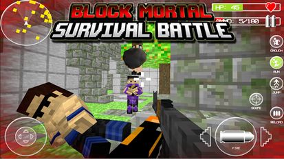 Скачать взломанную Block Mortal Survival Battle (Взлом на монеты) на Андроид