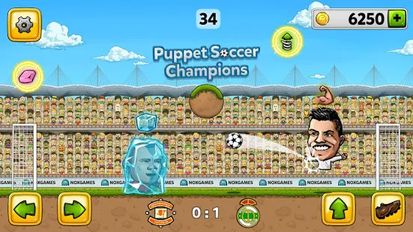 Скачать взломанную Puppet Soccer Champions- лига (Мод много денег) на Андроид