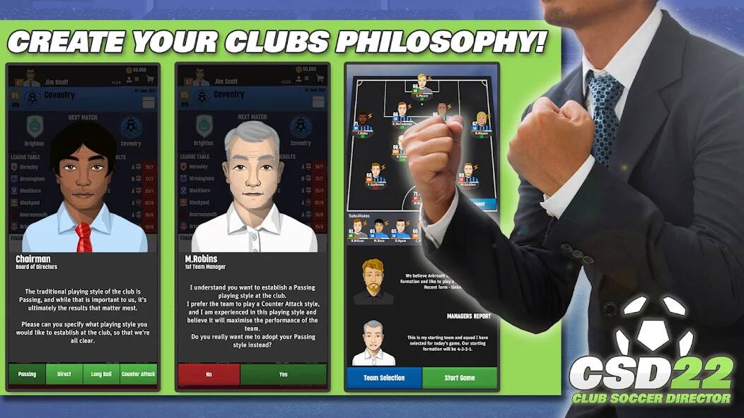 Скачать Club Soccer Director 2022 (Много денег) на Андроид