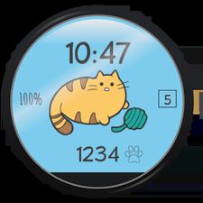 Скачать взломанную Fit Cat - Watch Face (Мод много денег) на Андроид
