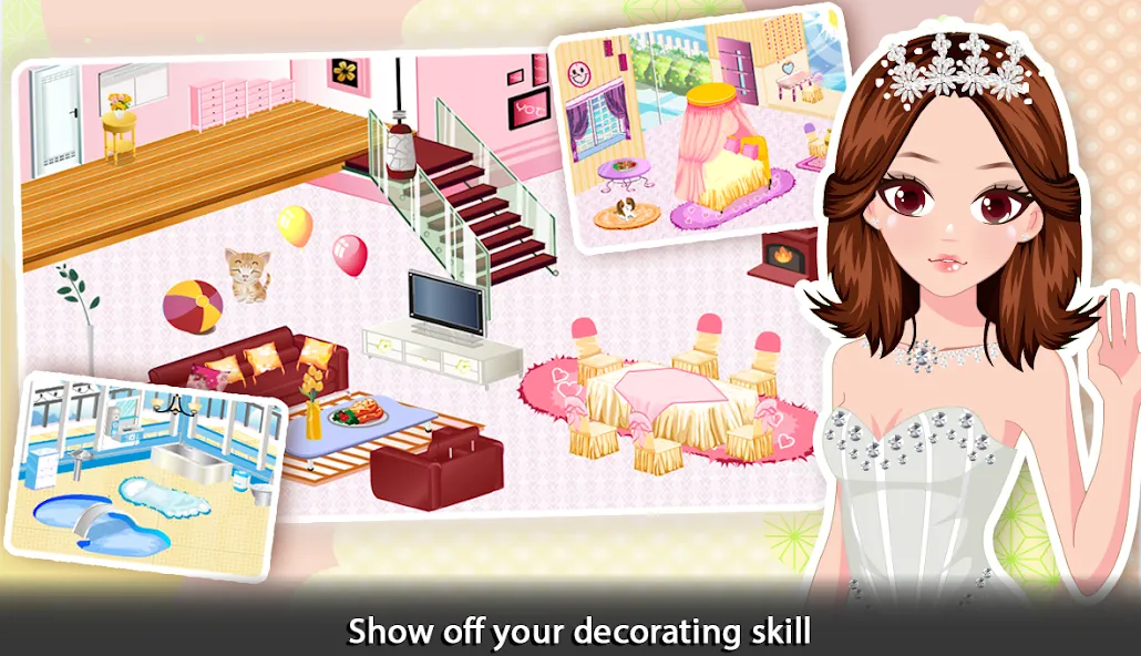 Girl Doll House - Room Design [МОД: Все открыто, Дополнительные деньги и Меню MOD] Screenshot 2