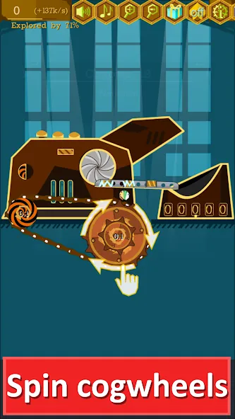 Steampunk Idle Gear Spinner (Стеампанк Идл Спиннер Фабрика) [МОД: Все открыто, Дополнительные деньги и Меню MOD] Screenshot 1