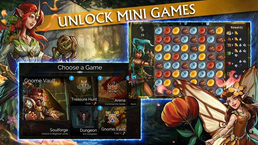 Gems of War - Match 3 RPG (Гемс оф Вар) [МОД: Деньги, Монеты и Меню MOD] Screenshot 3