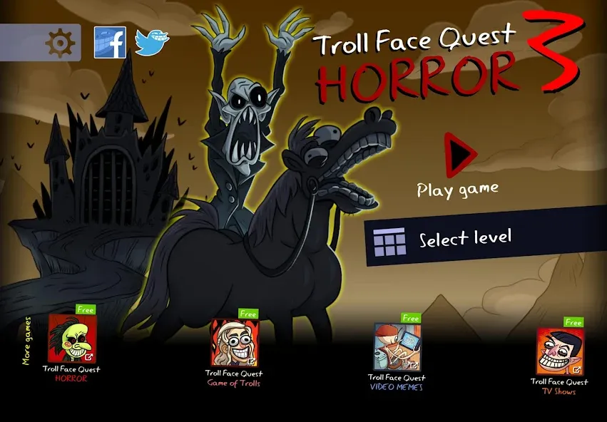 Troll Face Quest: Horror 3 (Тролл Фейс Квест) [МОД: Много денег, Монет и Все открыто] Screenshot 1