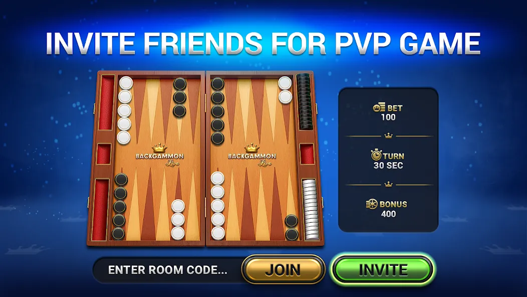 Backgammon Live - Online Games (Бэкгаммон Лайв) [МОД: Меню, Бесконечные монеты и Открытые уровни] Screenshot 1