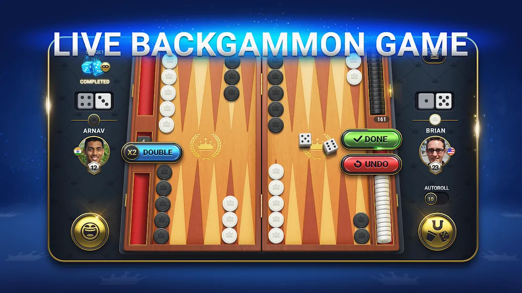 Backgammon Live - Online Games (Бэкгаммон Лайв) [МОД: Меню, Бесконечные монеты и Открытые уровни] Screenshot 2