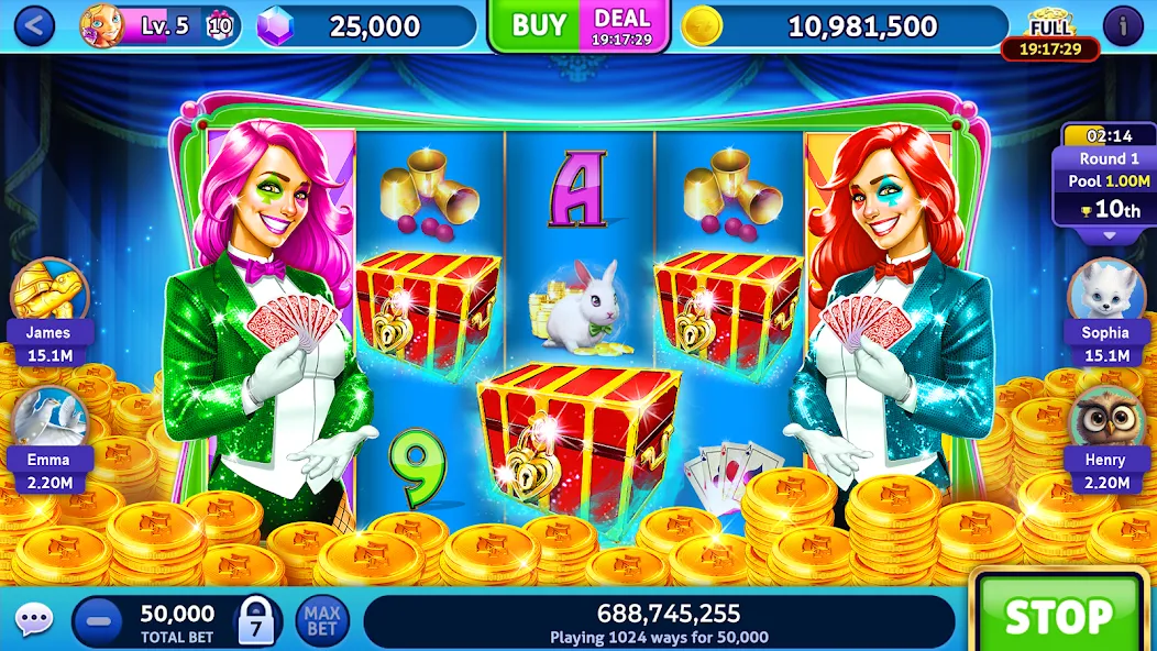 Jackpot Madness Slots Casino (Джекпотджой Слоты) [МОД: Деньги, Монеты и Меню MOD] Screenshot 1