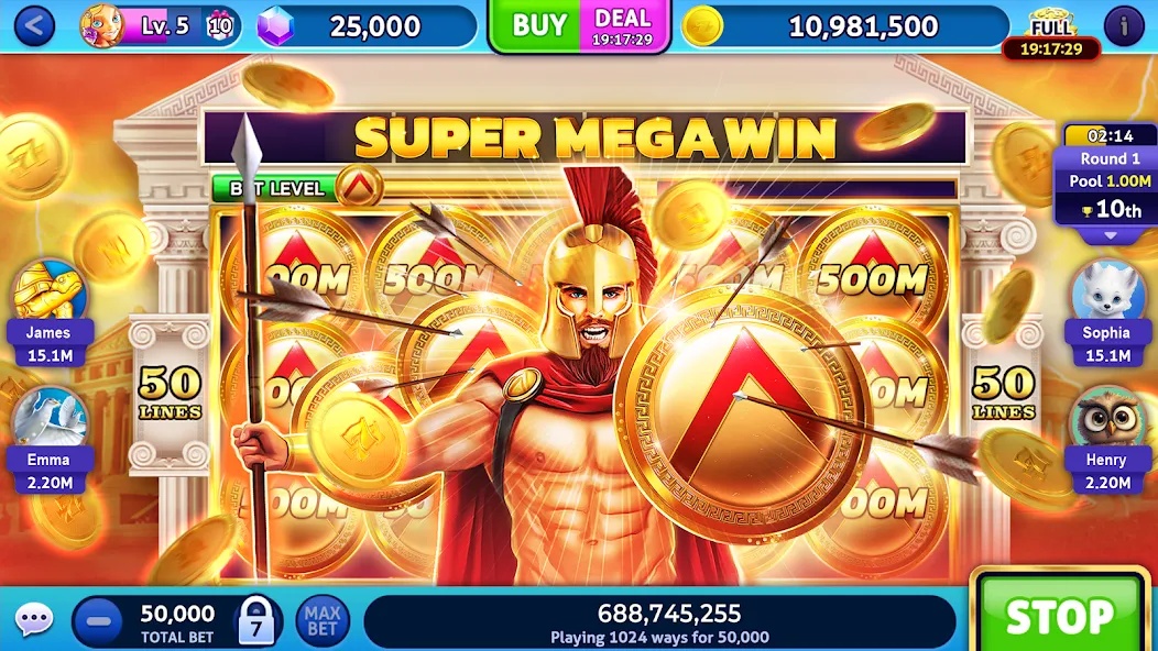 Jackpot Madness Slots Casino (Джекпотджой Слоты) [МОД: Деньги, Монеты и Меню MOD] Screenshot 2