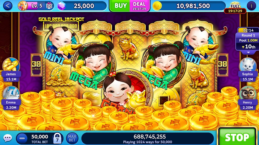 Jackpot Madness Slots Casino (Джекпотджой Слоты) [МОД: Деньги, Монеты и Меню MOD] Screenshot 3