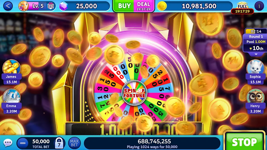 Jackpot Madness Slots Casino (Джекпотджой Слоты) [МОД: Деньги, Монеты и Меню MOD] Screenshot 4