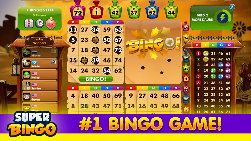 Super Bingo HD - Bingo Games (упер Бинго ) [МОД: Все открыто, Дополнительные деньги и Меню MOD] Screenshot 4