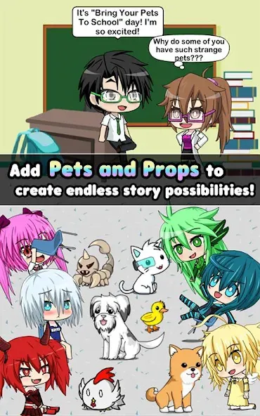 Pocket Chibi - Anime Dress Up (Покет Чиби) [МОД: Много денег, Монет и Все открыто] Screenshot 4