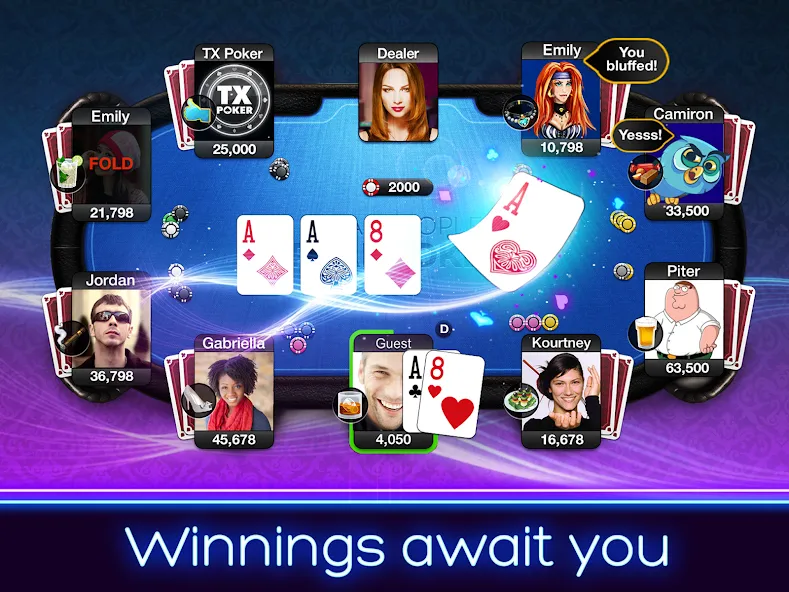 TX Poker - Texas Holdem Poker [МОД: Деньги, Монеты и Меню MOD] Screenshot 2