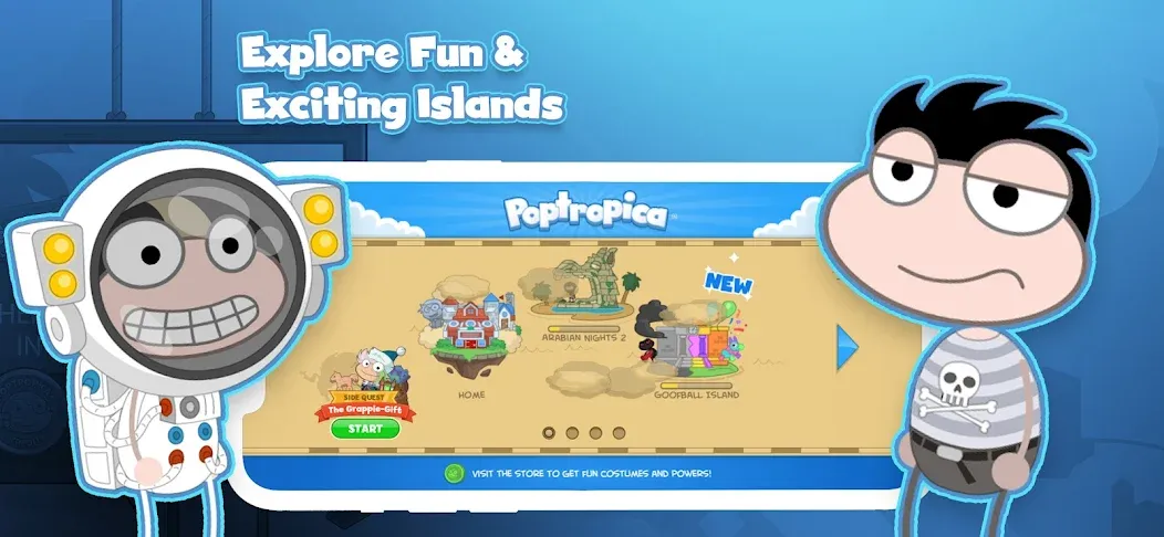 Poptropica: Fun Kids Adventure (Поптропика) [МОД: Все открыто, Дополнительные деньги и Меню MOD] Screenshot 1