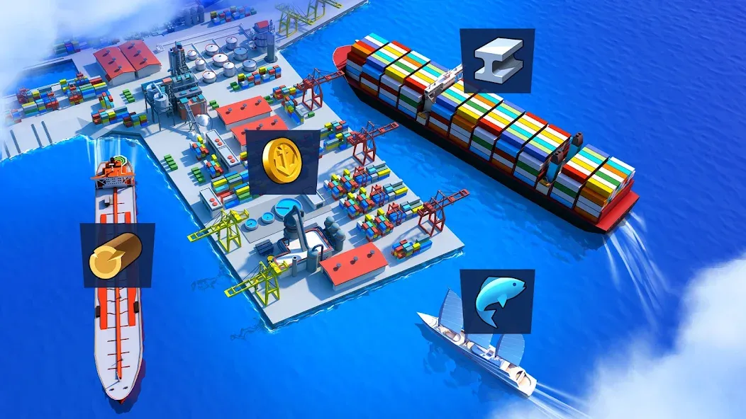 Sea Port: Cargo Boat Tycoon (Си Порт) [МОД: Все открыто, Дополнительные деньги и Меню MOD] Screenshot 5