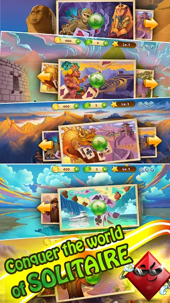 Solitaire Journey (Солитер Джорни) [МОД: Деньги, Монеты и Меню MOD] Screenshot 2