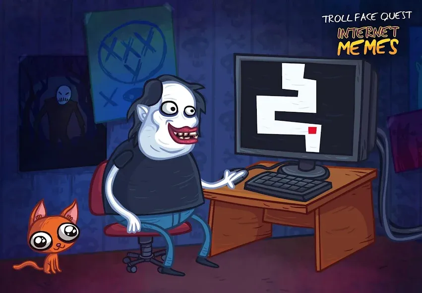 Troll Face Quest Internet Meme (Тролль Фейс Квест Интернет Мем) [МОД: Бесконечные деньги, Монеты и Мега MOD] Screenshot 1