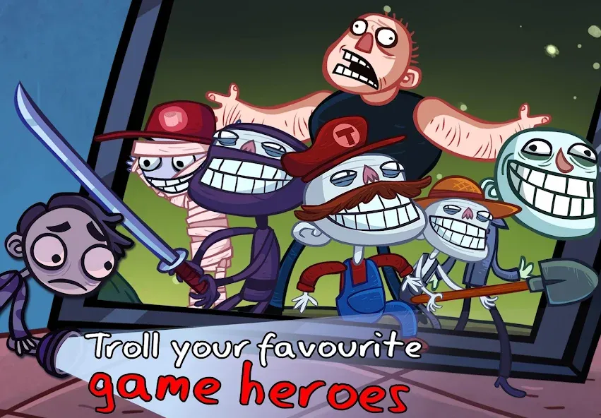 Troll Face Quest: Video Games (Тролл Фейс Квест Видеоигры) [МОД: Много монет, Открытые уровни и Мега MOD] Screenshot 2