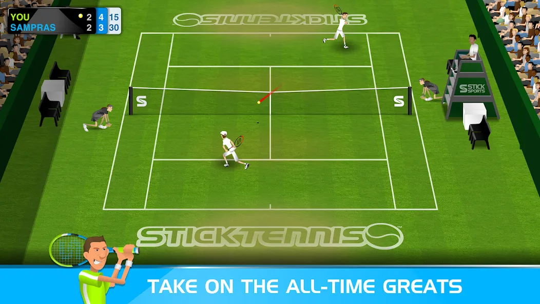 Stick Tennis (Стик Теннис) [МОД: Все открыто, Дополнительные деньги и Меню MOD] Screenshot 2