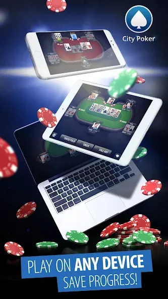 City Poker: Holdem, Omaha (Сити Покер) [МОД: Деньги, Монеты и Меню MOD] Screenshot 3