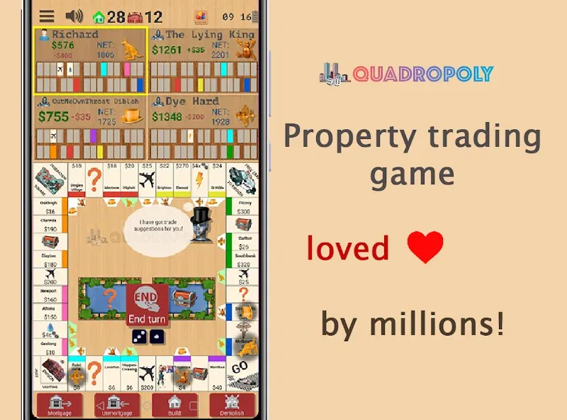 Quadropoly — Classic Business [MOD: Mega Mod/Меню] - Скриншот 1