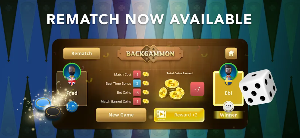 Backgammon Classic + Online [МОД: Бесконечные деньги, Монеты и Мега MOD] Screenshot 1