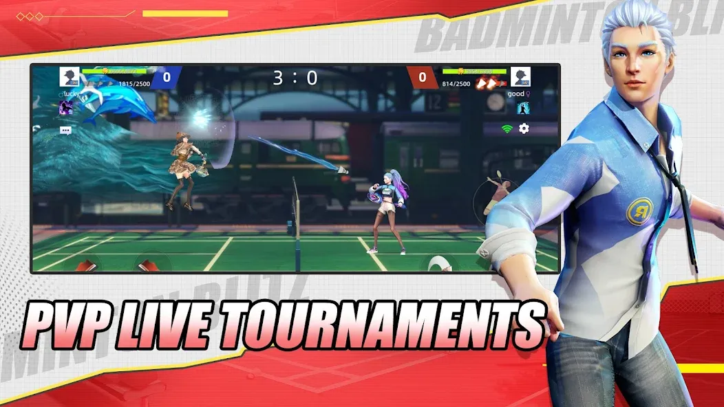 Badminton Blitz - PVP online (Бэдминтон Блиц) [МОД: Бесконечные деньги, Монеты и Мега MOD] Screenshot 4