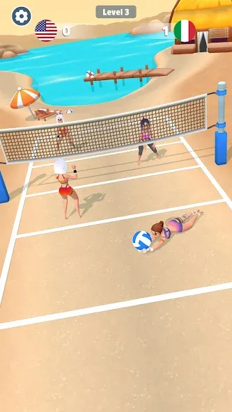 Beach Volleyball Game (Бичволлейбол игра) [МОД: Меню, Бесконечные монеты и Открытые уровни] Screenshot 3