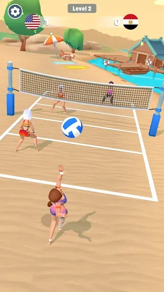 Beach Volleyball Game (Бичволлейбол игра) [МОД: Меню, Бесконечные монеты и Открытые уровни] Screenshot 4