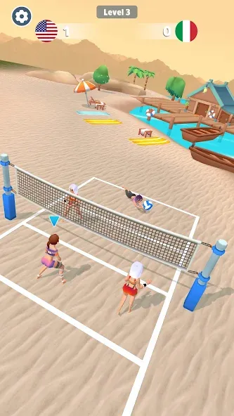 Beach Volleyball Game (Бичволлейбол игра) [МОД: Меню, Бесконечные монеты и Открытые уровни] Screenshot 5