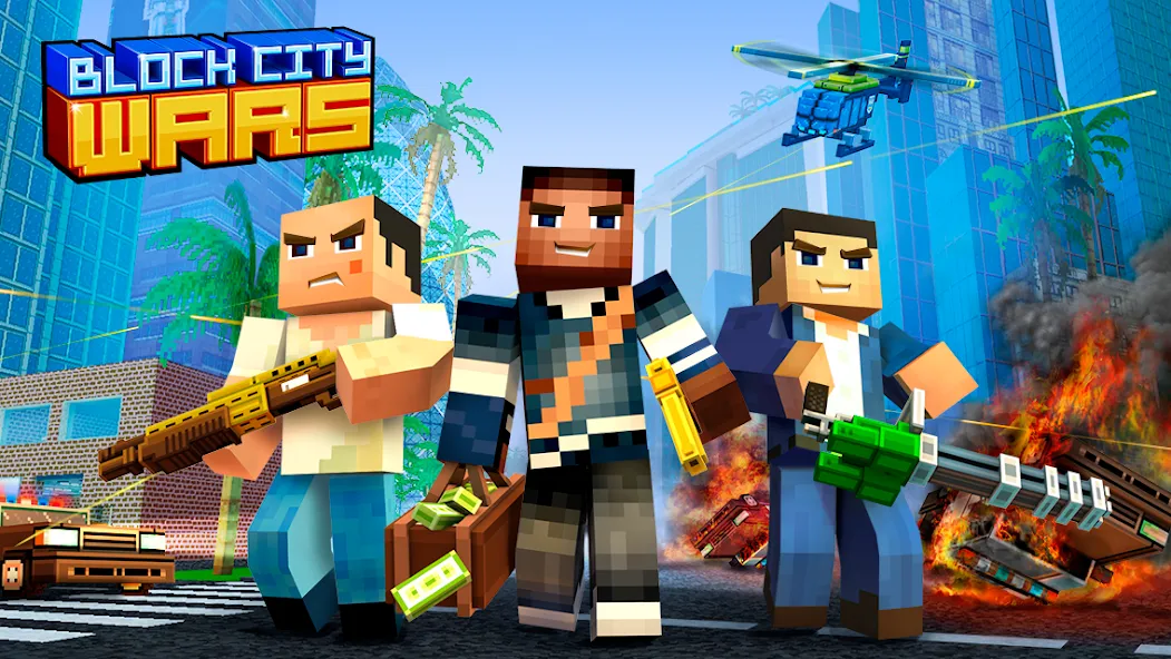 Block City Wars: Pixel Shooter (Блок Сити Варс) [МОД: Меню, Бесконечные монеты и Открытые уровни] Screenshot 1